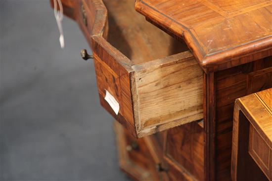 A pair of 18th century Italian walnut commodes, W.2ft 4in. D.1ft 4in. H.2ft 9in.